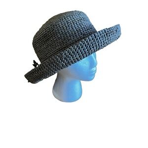 CORROBOREE Australia Natural Woven Wide Brim Floppy Sun Raffia Hat Foldable Med‎